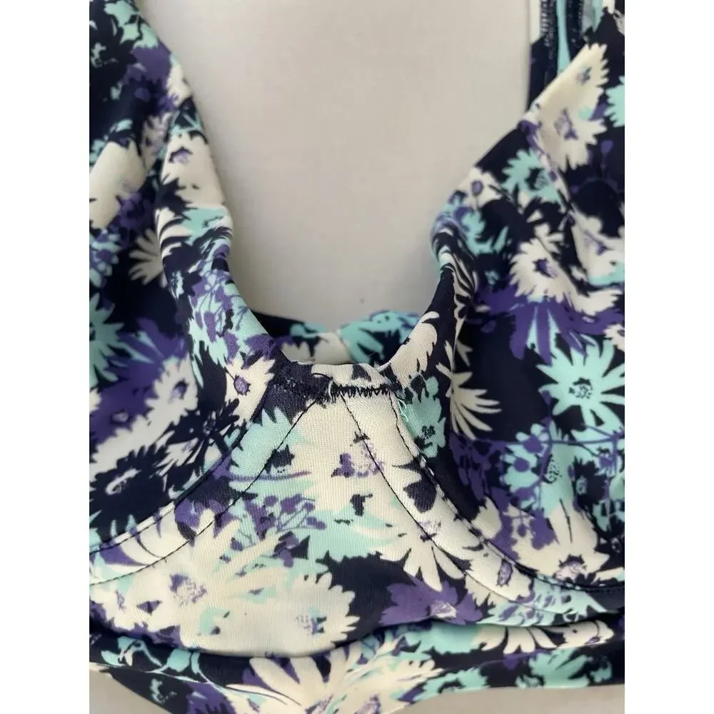 Adore Me Swim 32DD/S Bikini Swimsuit Floral Ruffled Beach Summer
